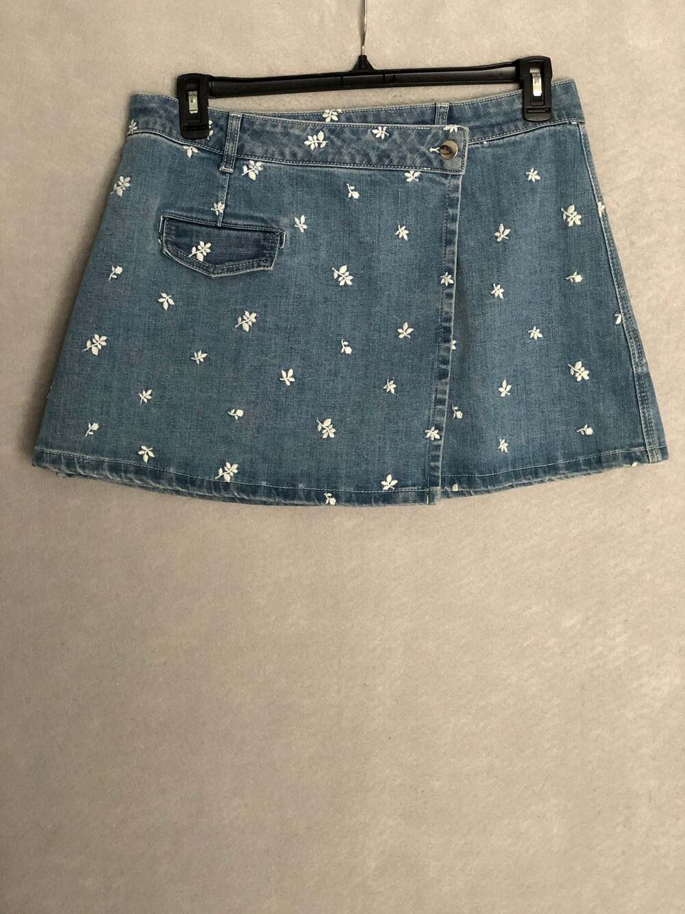 Chelsea & Violet Denim Wrap Skirt Embroidered Junior Girls Size 32 NEW